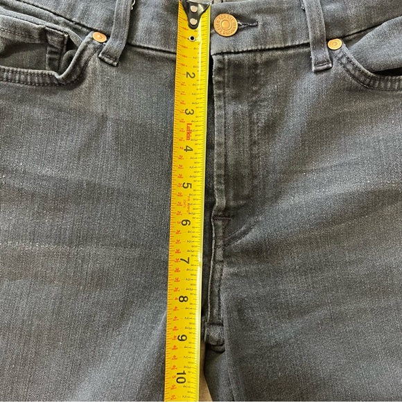 7 For All Mankind Faded Black Kimmie Straight Leg Stretch Denim Jeans - Picture 9 of 11